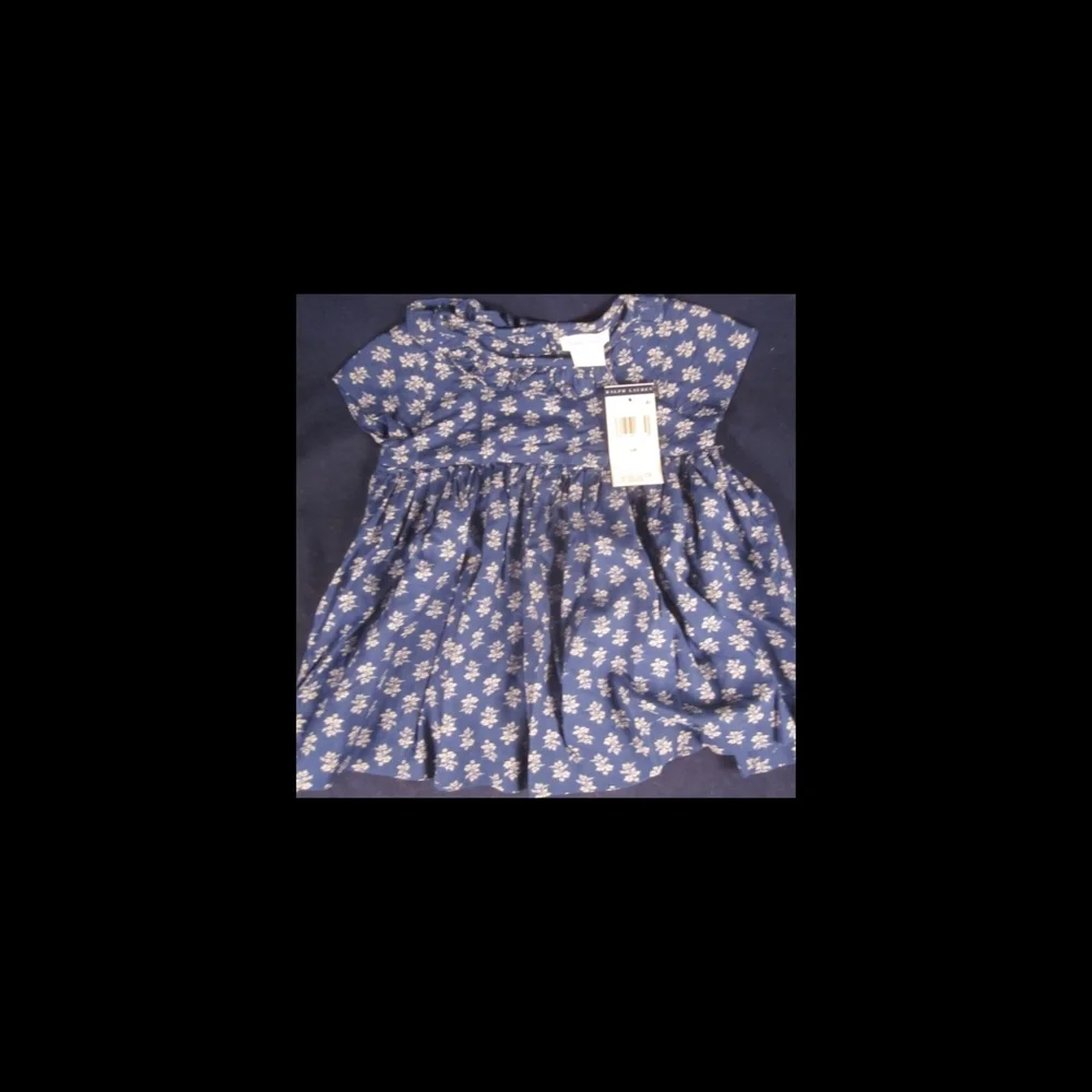 Ralph Lauren Blue Floral Kids Dress Set With Matching Bottoms Sz 9 Months